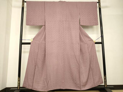 平和屋着物●上質な色無地　花籬地紋　鴇浅葱色　正絹　逸品　AABH5908ck