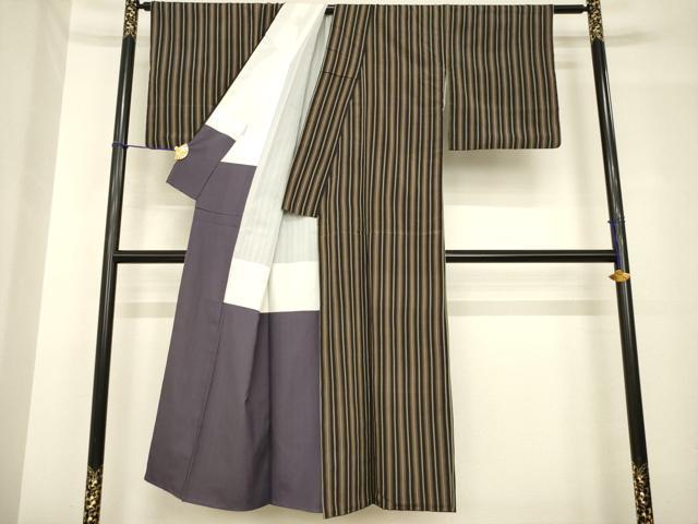 平和屋着物●お召　縞　正絹　逸品　AABH5913ck 平和屋着物○お召 縞 正絹 逸品 AABH5913ck - メルカリ