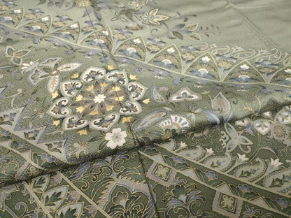 平和屋着物●訪問着　友禅　刺繍　更紗花文　金彩　正絹　逸品　AABH5917ck