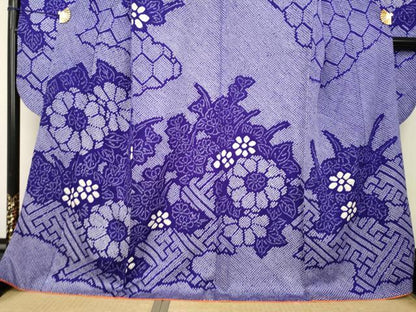 平和屋着物●豪華振袖　総絞り　吉祥花文　正絹　逸品　AABH5918ck