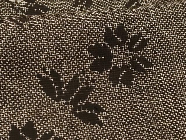 平和屋着物■本場大島紬　7マルキ　花唐草文　反端付き　正絹　逸品　AABH5922sx