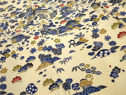 平和屋着物■訪問着 松竹梅風景文 金彩 正絹 逸品 AABH5925sx