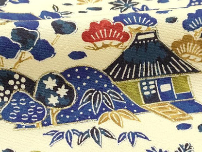 平和屋着物■訪問着 松竹梅風景文 金彩 正絹 逸品 AABH5925sx