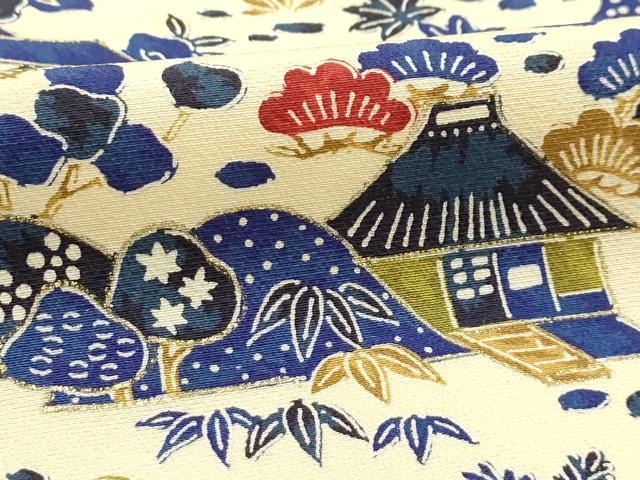 平和屋着物■訪問着 松竹梅風景文 金彩 正絹 逸品 AABH5925sx