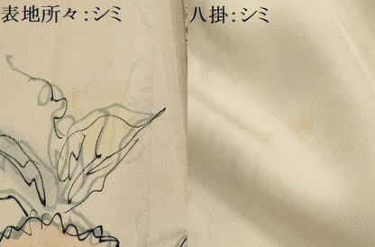 平和屋着物■訪問着 手描き 草花文 正絹 逸品 AABH5926sx