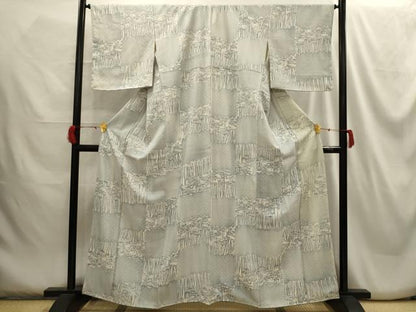 平和屋着物■上質な小紋 笹竹青海波 正絹 逸品 AABH5932sx