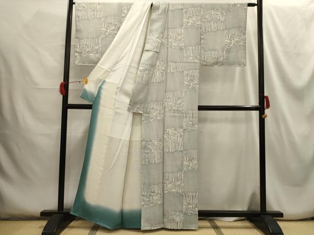 平和屋着物■上質な小紋 笹竹青海波 正絹 逸品 AABH5932sx