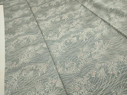 平和屋着物■上質な小紋 流水草花文 正絹 逸品 AABH5933sx