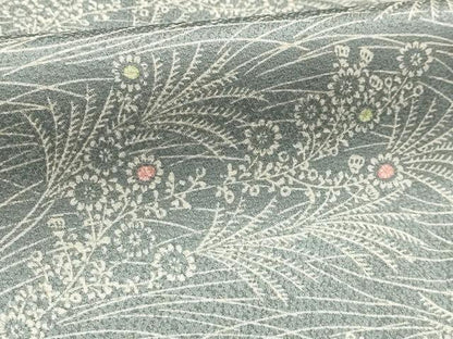 平和屋着物■上質な小紋 流水草花文 正絹 逸品 AABH5933sx