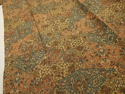 平和屋着物■上質な小紋 更紗花文 正絹 逸品 AABH5934sx