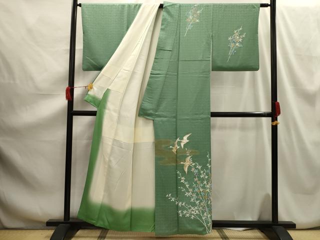 平和屋着物■訪問着 花鳥文 暈し染め 金彩 正絹 逸品 AABH5938sx