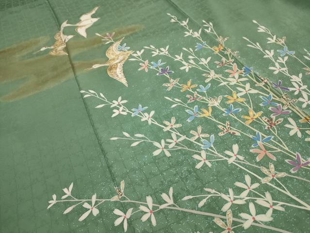 平和屋着物■訪問着 花鳥文 暈し染め 金彩 正絹 逸品 AABH5938sx