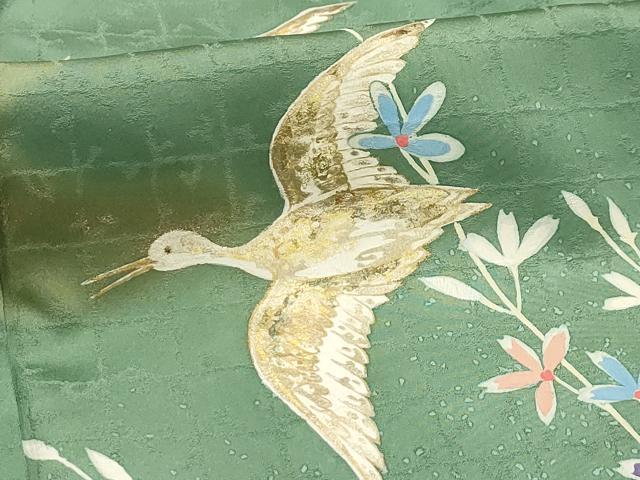 平和屋着物■訪問着 花鳥文 暈し染め 金彩 正絹 逸品 AABH5938sx