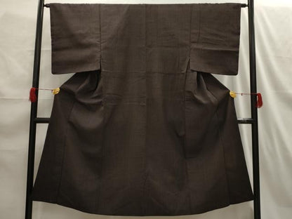 平和屋着物■男性　紬　格子　正絹　逸品　AABH5952sx