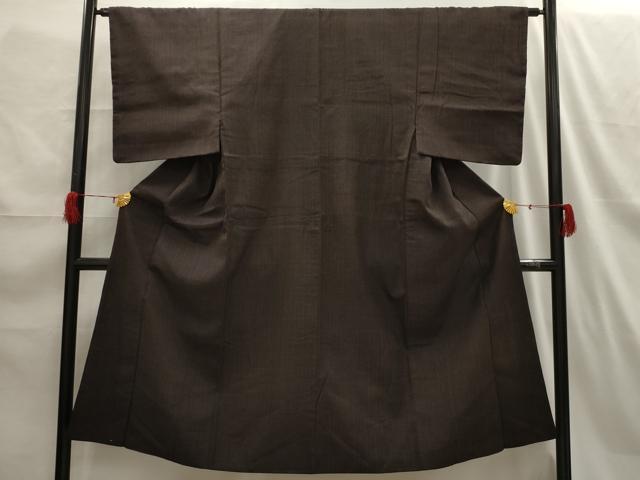 平和屋着物■男性　紬　格子　正絹　逸品　AABH5952sx