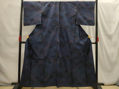 平和屋着物■上質な紬　色紙重ね花文　正絹　逸品　AABH5970sx