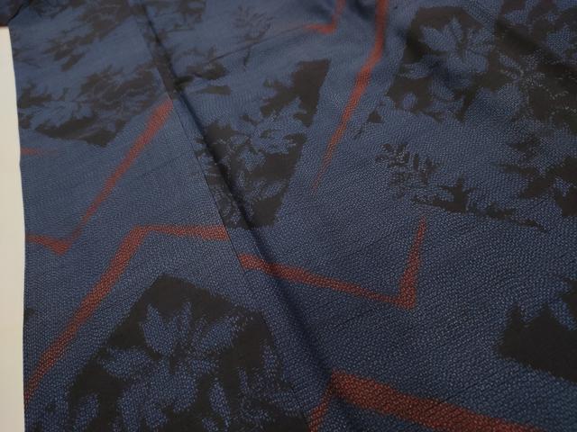 平和屋着物■上質な紬　色紙重ね花文　正絹　逸品　AABH5970sx