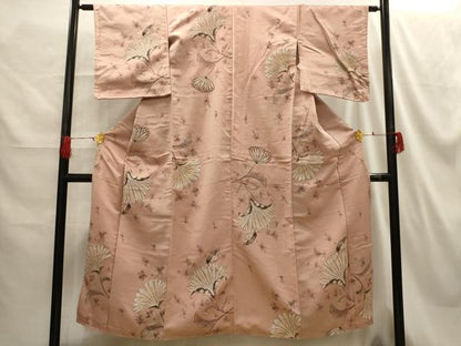 平和屋着物■上質な小紋　草花文　金銀糸　正絹　逸品　AABH5976sx