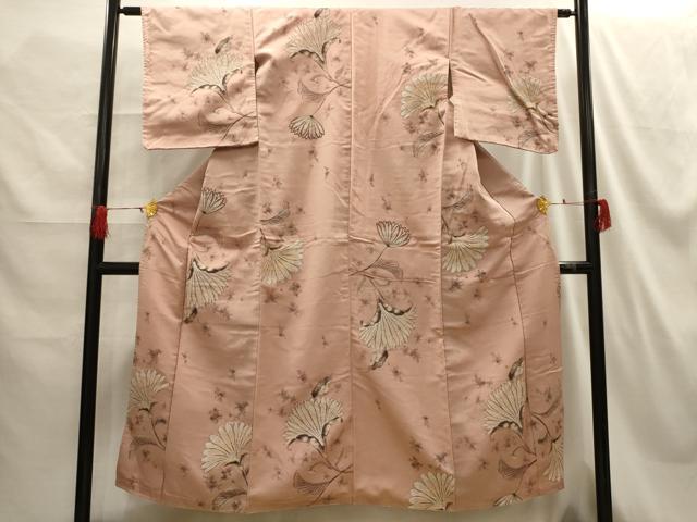 平和屋着物■上質な小紋　草花文　金銀糸　正絹　逸品　AABH5976sx