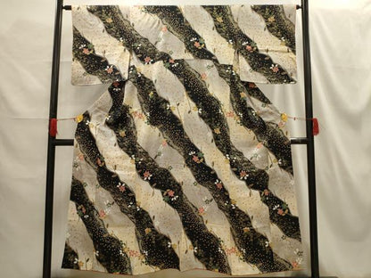 平和屋着物■上質な小紋 枝梅文 金彩 正絹 逸品 AABH5978sx