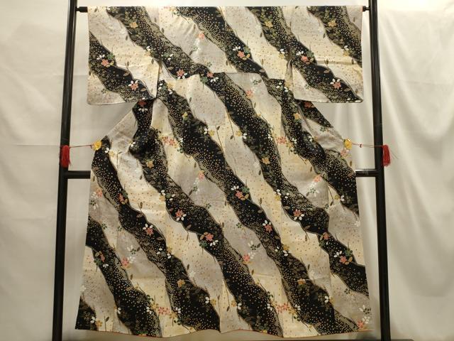 平和屋着物■上質な小紋 枝梅文 金彩 正絹 逸品 AABH5978sx