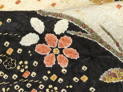 平和屋着物■上質な小紋 枝梅文 金彩 正絹 逸品 AABH5978sx