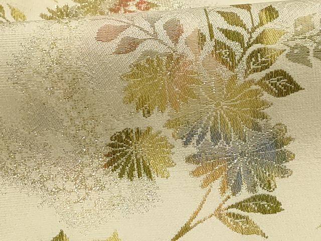 平和屋着物■上質な小紋 草花文 金糸 正絹 逸品 AABH5981sx
