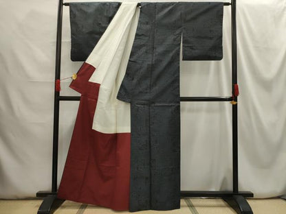 平和屋着物■本場大島紬 破れ色紙花文 正絹 逸品 AABH5986sx