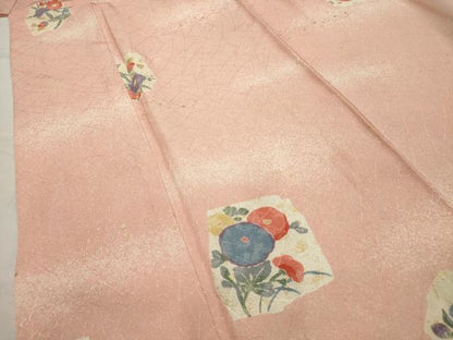 平和屋着物■上質な小紋 色紙花文 暈し染め 金彩 正絹 逸品 AABH5989sx