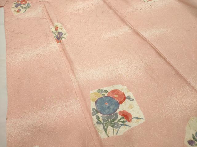 平和屋着物■上質な小紋 色紙花文 暈し染め 金彩 正絹 逸品 AABH5989sx
