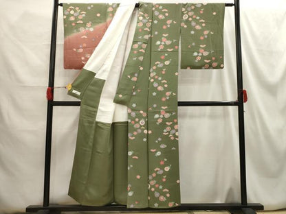 平和屋着物■上質な小紋 舞花文 暈し染め 金彩 やまと誂製 正絹 逸品 AABH5991sx