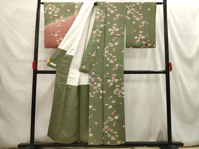 平和屋着物■上質な小紋 舞花文 暈し染め 金彩 やまと誂製 正絹 逸品 AABH5991sx