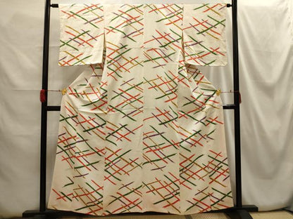 平和屋着物■上質な小紋 網目文 正絹 逸品 AABH5993sx
