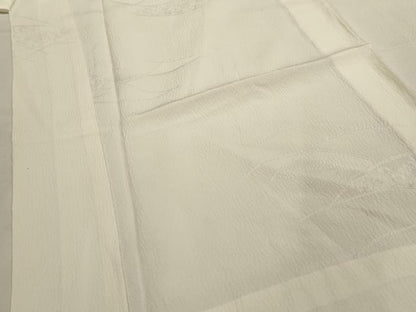 平和屋着物■長襦袢　無双仕立て　花唐草地紋　鳥の子色　正絹　逸品　AABH6015sx