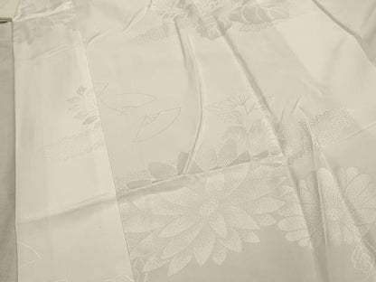 平和屋着物■長襦袢　無双仕立て　菊桐地紋　練色　洗える着物　AABH6018sx
