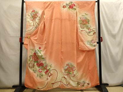 平和屋着物■豪華振袖 刺繍 花車文 暈し染め 金銀糸 金彩 正絹 逸品 AABH6020sx