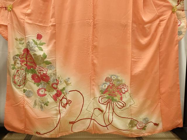 平和屋着物■豪華振袖 刺繍 花車文 暈し染め 金銀糸 金彩 正絹 逸品 AABH6020sx
