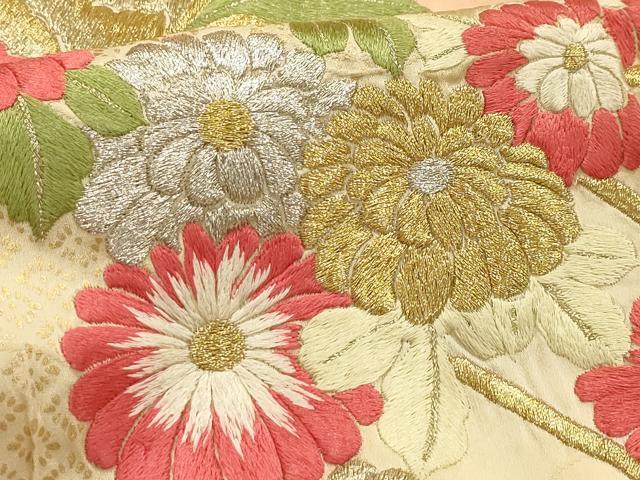 平和屋着物■豪華振袖 刺繍 花車文 暈し染め 金銀糸 金彩 正絹 逸品 AABH6020sx