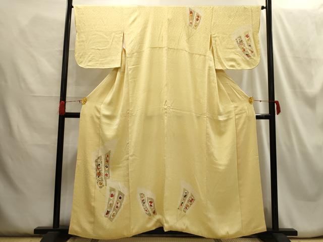 平和屋着物■訪問着 絞り 扇面花文 金糸 金彩 正絹 逸品 AABH6021sx