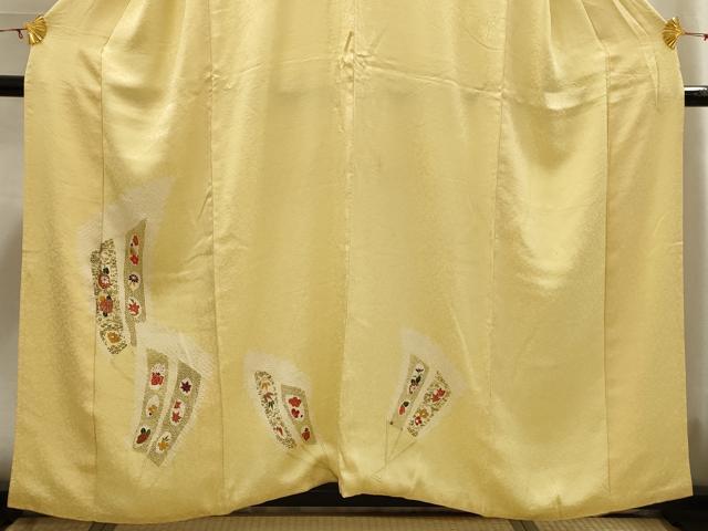 平和屋着物■訪問着 絞り 扇面花文 金糸 金彩 正絹 逸品 AABH6021sx
