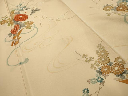 平和屋着物■訪問着 流水花束文 正絹 逸品 AABH6024sx