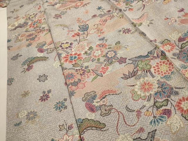 平和屋着物■上質な小紋 辻が花 金彩 正絹 逸品 AABH6029sx
