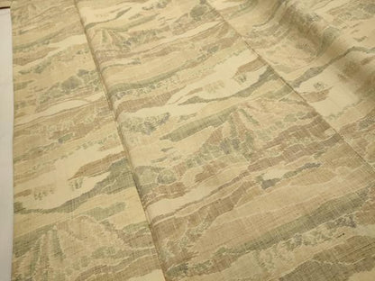 平和屋着物■上質な紬 風景文 正絹 逸品 AABH6031sx