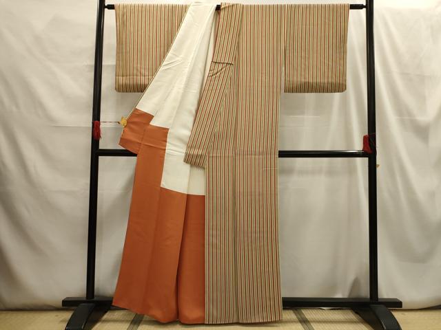 平和屋着物□上質な小紋 間道 正絹 逸品 AABH6032sx