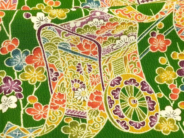 平和屋着物■上質な小紋　御所車花文　正絹　逸品　AABI0234st 平和屋着物□上質な小紋 御所車花文 正絹 逸品 AABI6549stの通販 by