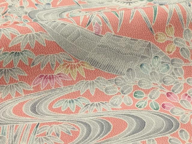 平和屋着物■上質な小紋　松竹梅風景文　正絹　逸品　AABH6037sx