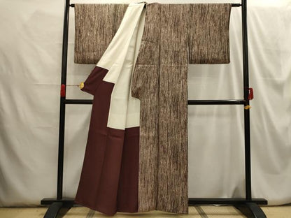 平和屋着物■上質な小紋 間道 正絹 逸品 AABH6039sx