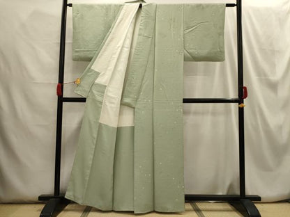 平和屋着物■上質な小紋 鳥獣花地紋 裏葉柳色 正絹 逸品 AABH6040sx