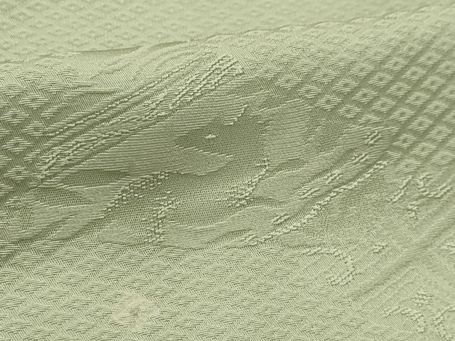 平和屋着物■上質な小紋 鳥獣花地紋 裏葉柳色 正絹 逸品 AABH6040sx