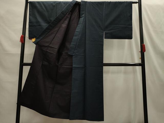 平和屋着物■男性　紬　アンサンブル　100亀甲　総詰め　正絹　逸品　AABH6046sx